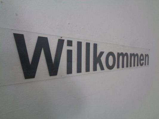 Large Acrylic Glass Sign Welcome, Germany, 1980s photo vintage