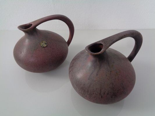 photo for sale German 313 Ceramic Vases By Kurt Tschörner For Ruscha, 1960s, Set Of 2
