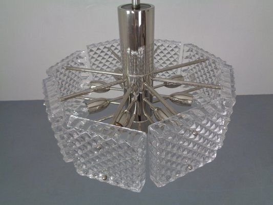 Swedish Glass Chandelier From Orrefors, 1960s photo 1046.0