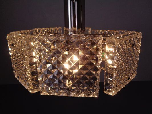 Swedish Glass Chandelier From Orrefors, 1960s photo buy