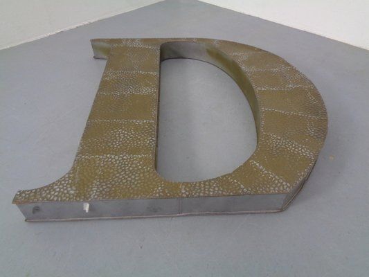 Large Industrial Letter D In Aluminum, 1960s photo buy