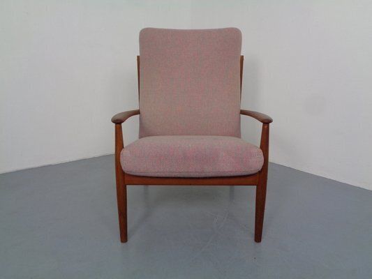 photo furniture Set Of Set Of Teak High Back Chair And Ottoman By Grete Jalk For France & Son, 1960s