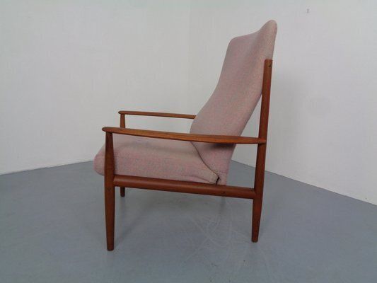 Furniture Set Of Set Of Teak High Back Chair And Ottoman By Grete Jalk For France & Son, 1960s photo