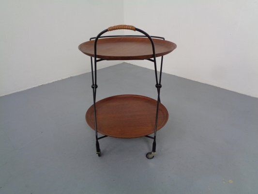 photo furniture Mid Century Teak And Metal Serving Bar Cart By Paul Nagel For Jie Gantofta, Sweden, 1960s