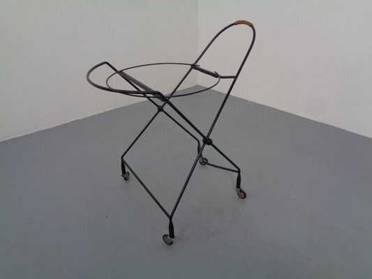 photo vinterior Mid Century Teak And Metal Serving Bar Cart By Paul Nagel For Jie Gantofta, Sweden, 1960s