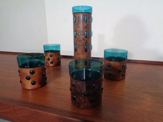Copper And Glass Set By Nanny Still For Raak Amsterdam, 1970s, Set Of 5 photo for sale