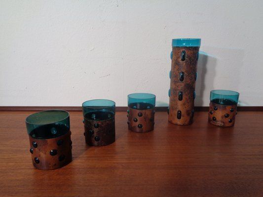 Copper And Glass Set By Nanny Still For Raak Amsterdam, 1970s, Set Of 5 photo Home Decor