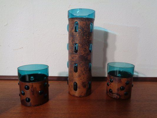 Copper And Glass Set By Nanny Still For Raak Amsterdam, 1970s, Set Of 5 photo vintage