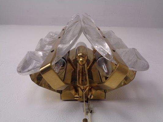 Austrian Florida Glass And Brass Sconce By J.T. Kalmar For Kalmar Franken Kg, 1960s photo buy