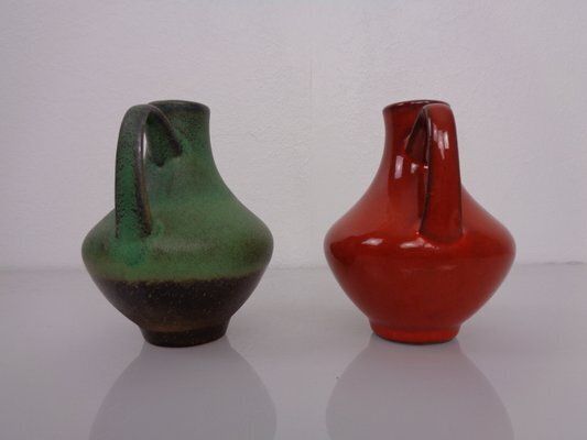 Studio Ceramic Model 129/12 Vases By Fritz Van Daalen, Germany, 1960s, Set Of 2 photo vinterior