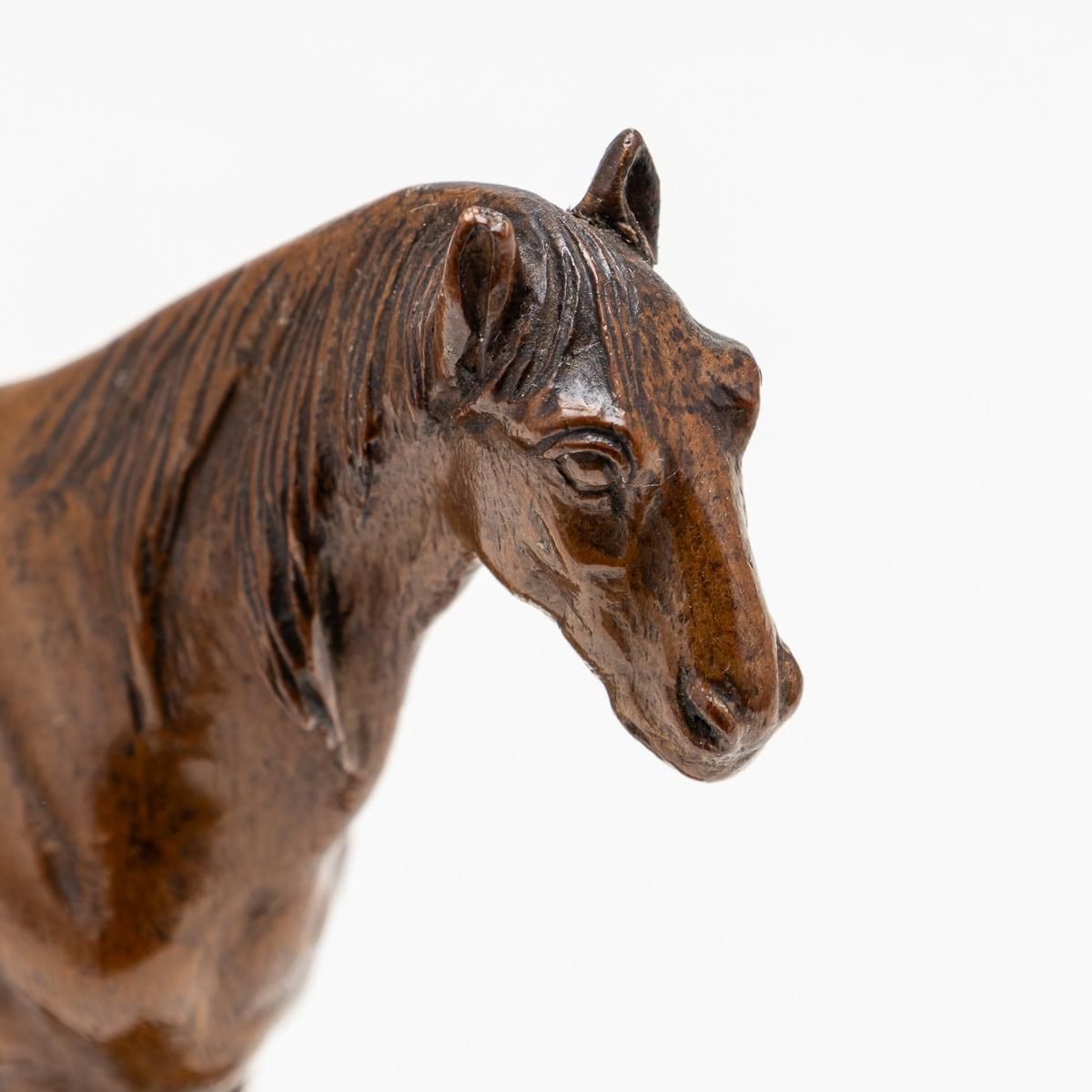 Antique 20th Century Victorian English Carved Walnut Horse C.1900 photo 1430.0