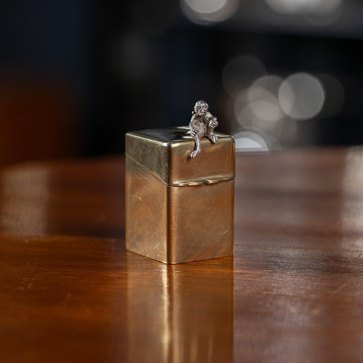 20th Century English 22k Gold Plated Silver Perfume Bottle Box, William Hornby photo furniture