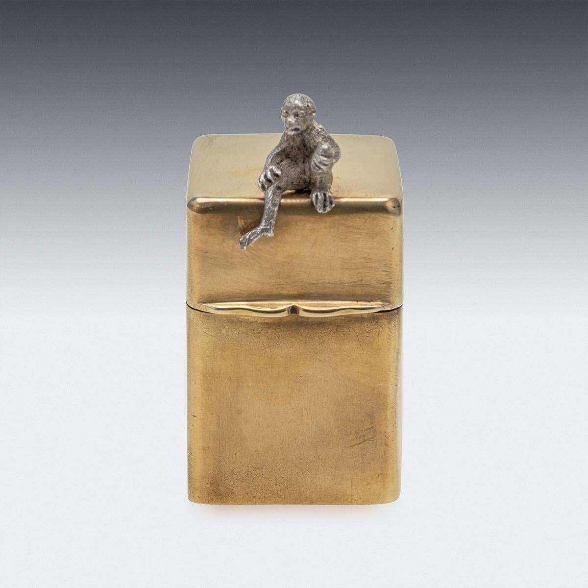 20th Century English 22k Gold Plated Silver Perfume Bottle Box, William Hornby photo for sale