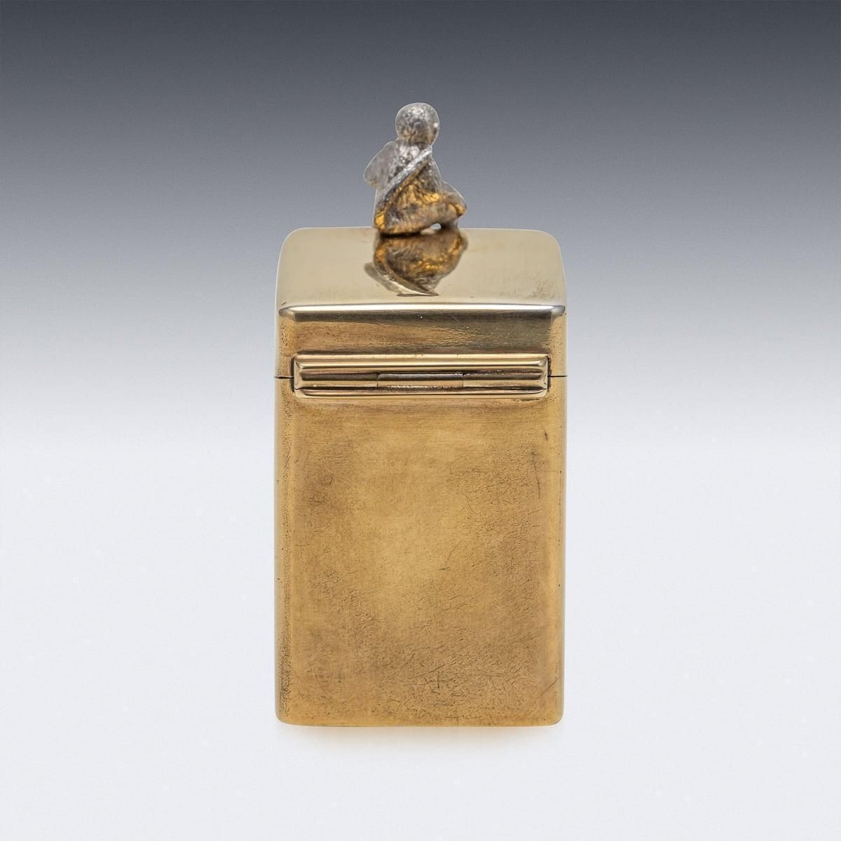 20th Century English 22k Gold Plated Silver Perfume Bottle Box, William Hornby photo 3070.0