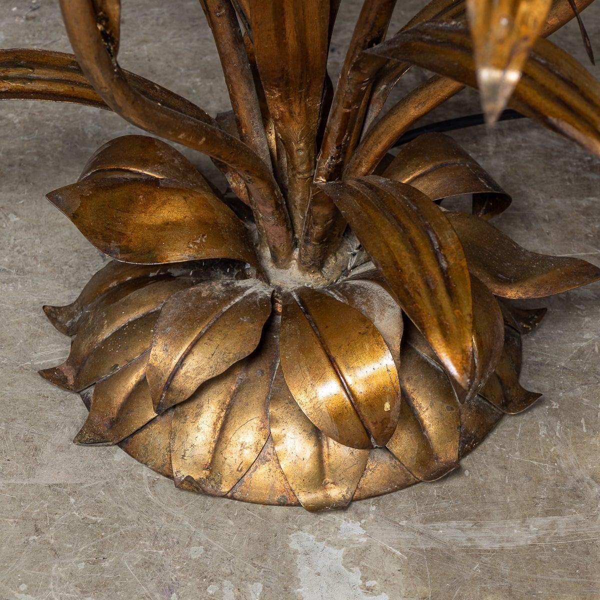 photo for sale 20th Century Italian Gilt Metal & Enamel Floor Lamp C.1950