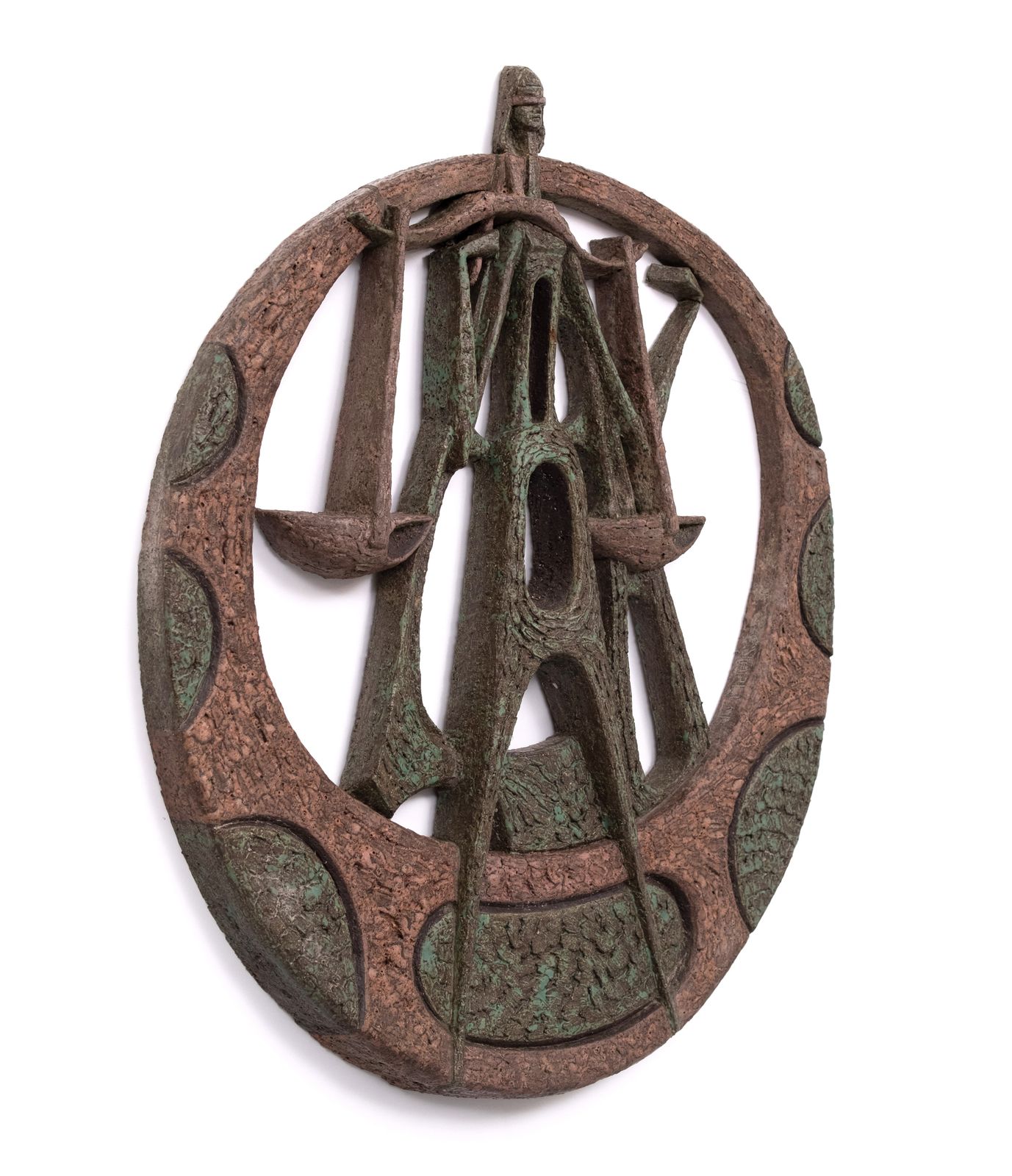 Uniek Modernistisch Keramisch Beeld Van Vrouwe Justitia, 1960, H. Van Meurs, Holland photo for sale