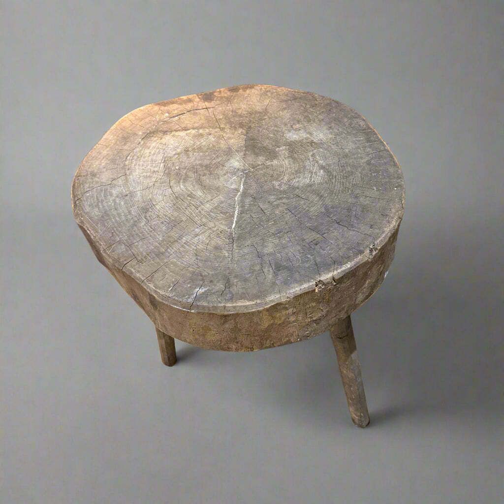 19th Century French Chopping Block With Elm Top And Oak Legs photo furniture
