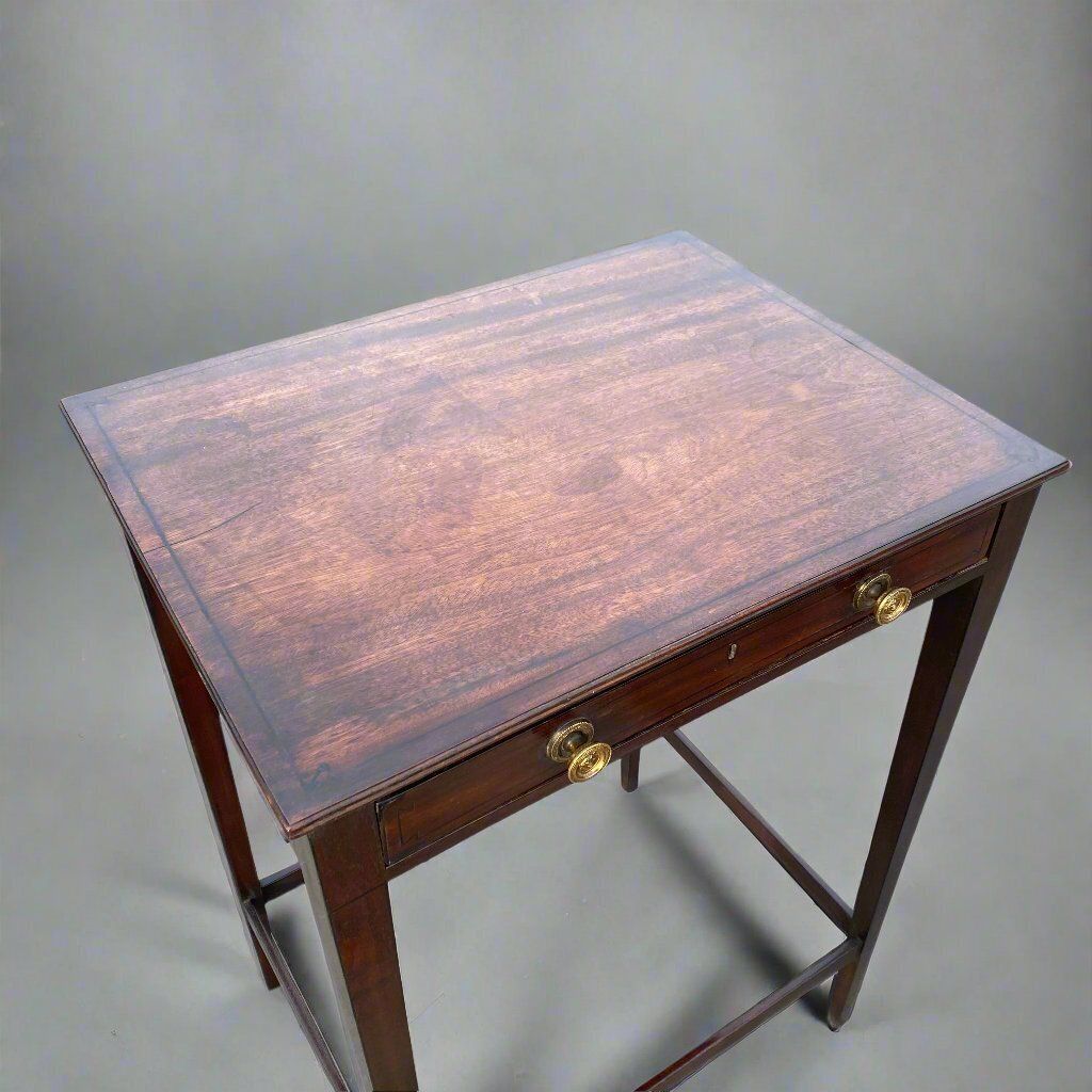 Fine George III Mahogany Ebony Inlaid Side Table Circa 1800 photo furniture
