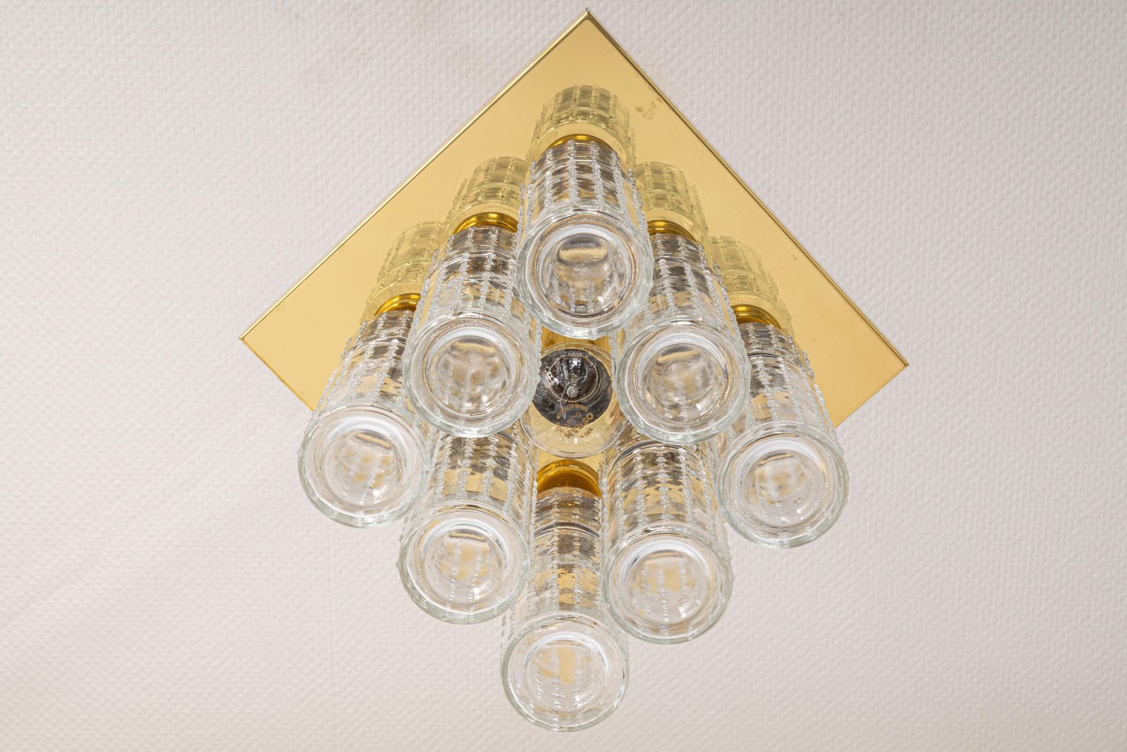 1 Of 3 Small Limburg Glass Flush Mount, Germany, 1970s photo Lighting