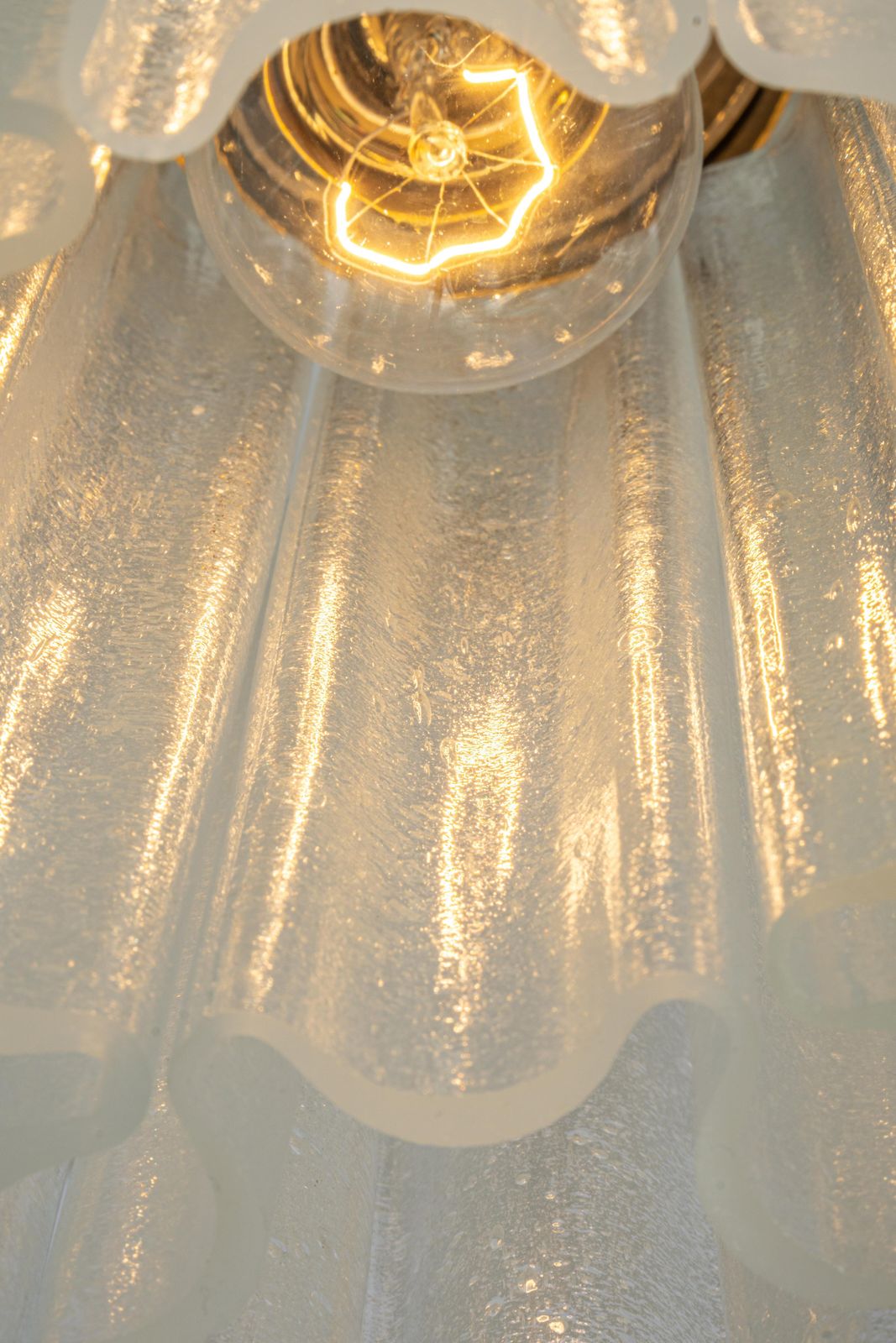 1 Of 3 Small Limburg Glass Flush Mount, Germany, 1970s photo vintage