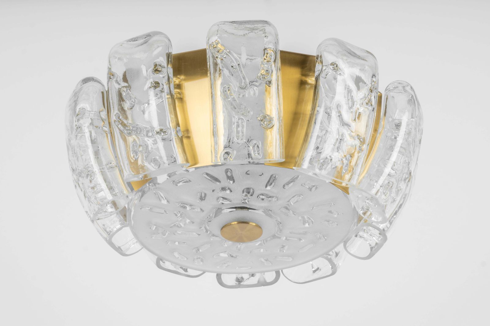 1 Of 3 Petite Stunning Murano Glass Flushmount By Doria, Germany, 1960s photo Lighting
