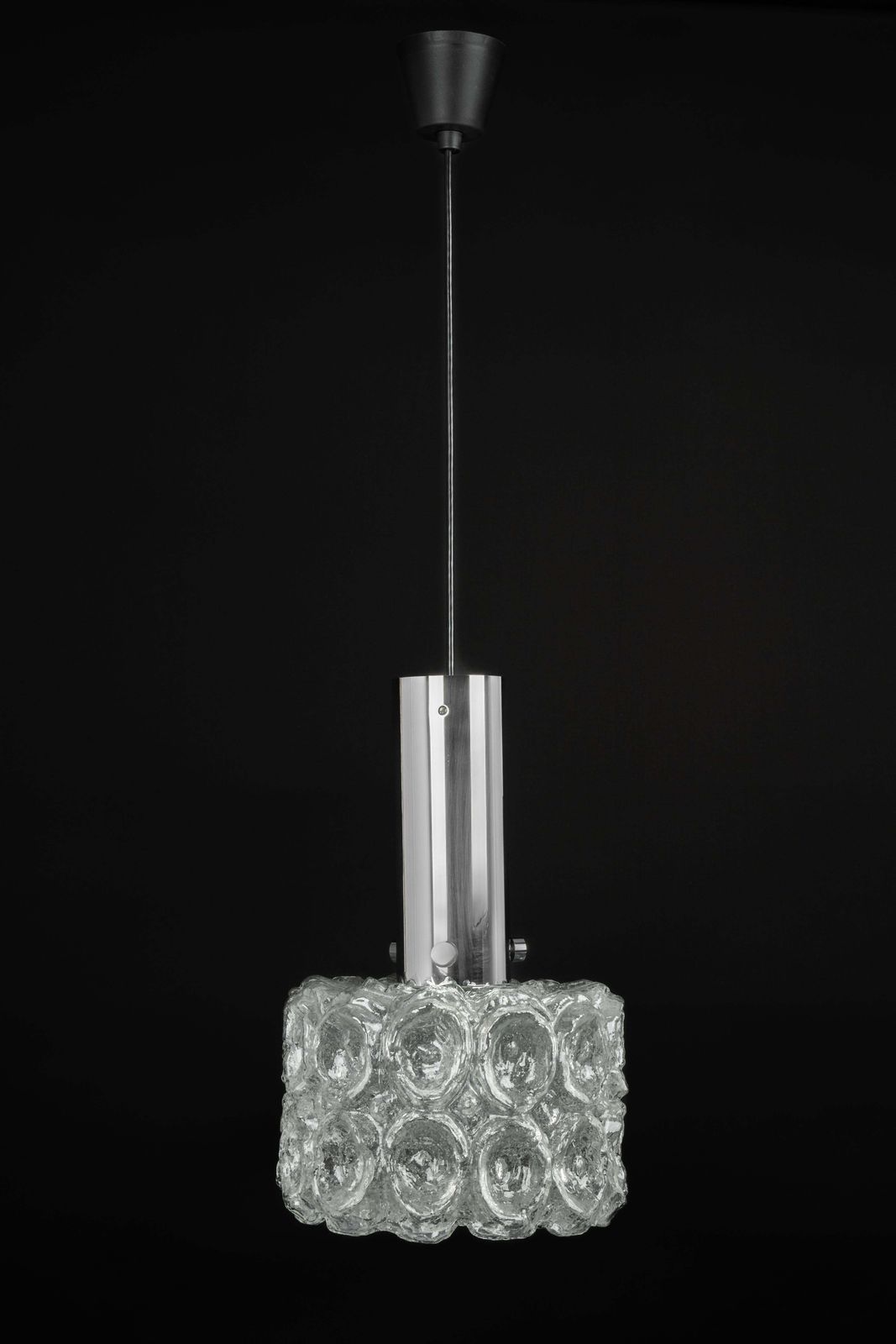 1 Of 3 Glass Chrome Pendants By Limburg, Germany, 1970s photo buy
