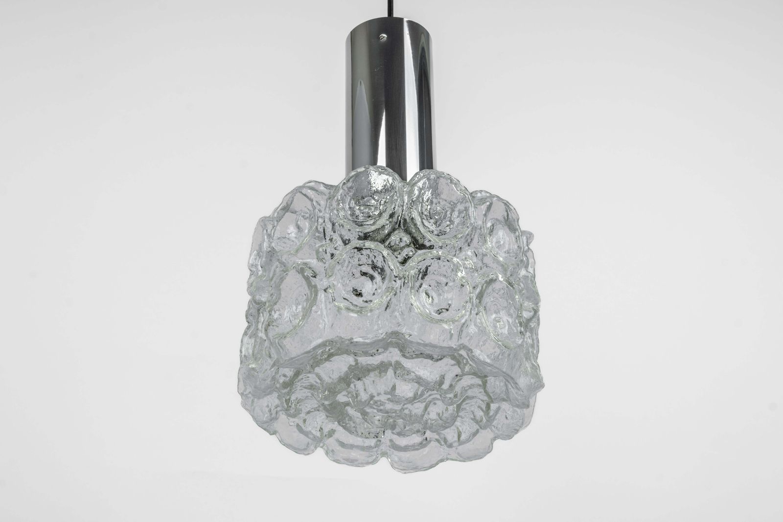 662.0 1 Of 3 Glass Chrome Pendants By Limburg, Germany, 1970s photo