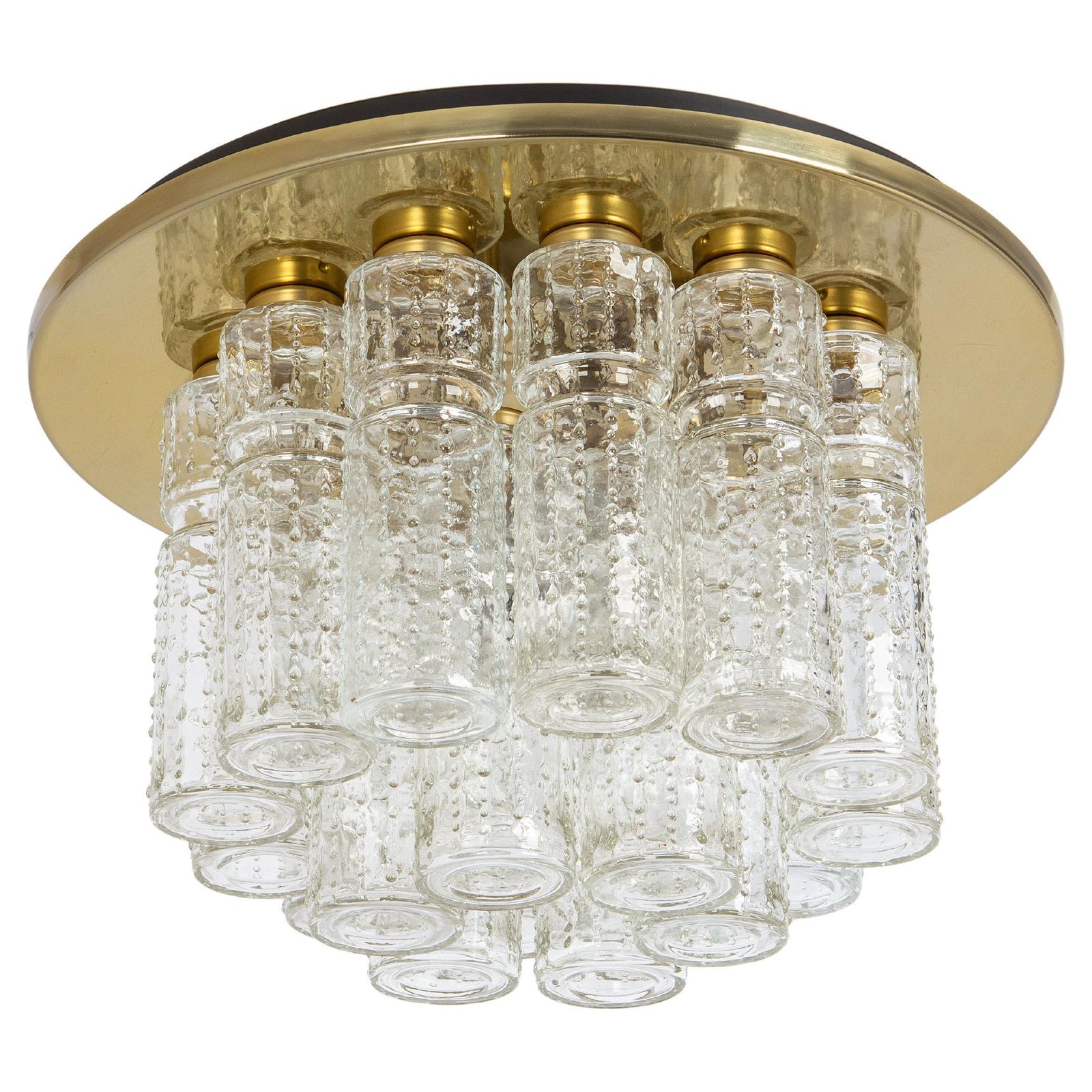 1 Of 5 Large Limburg Glass Flush Mount, Germany, 1970s
