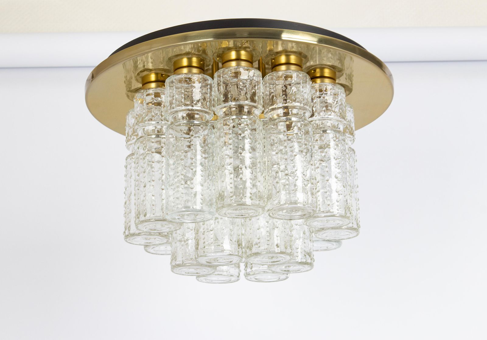 1 Of 5 Large Limburg Glass Flush Mount, Germany, 1970s photo furniture