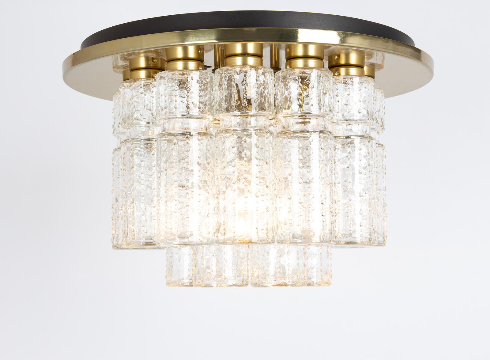 1 Of 5 Large Limburg Glass Flush Mount, Germany, 1970s photo 602.0