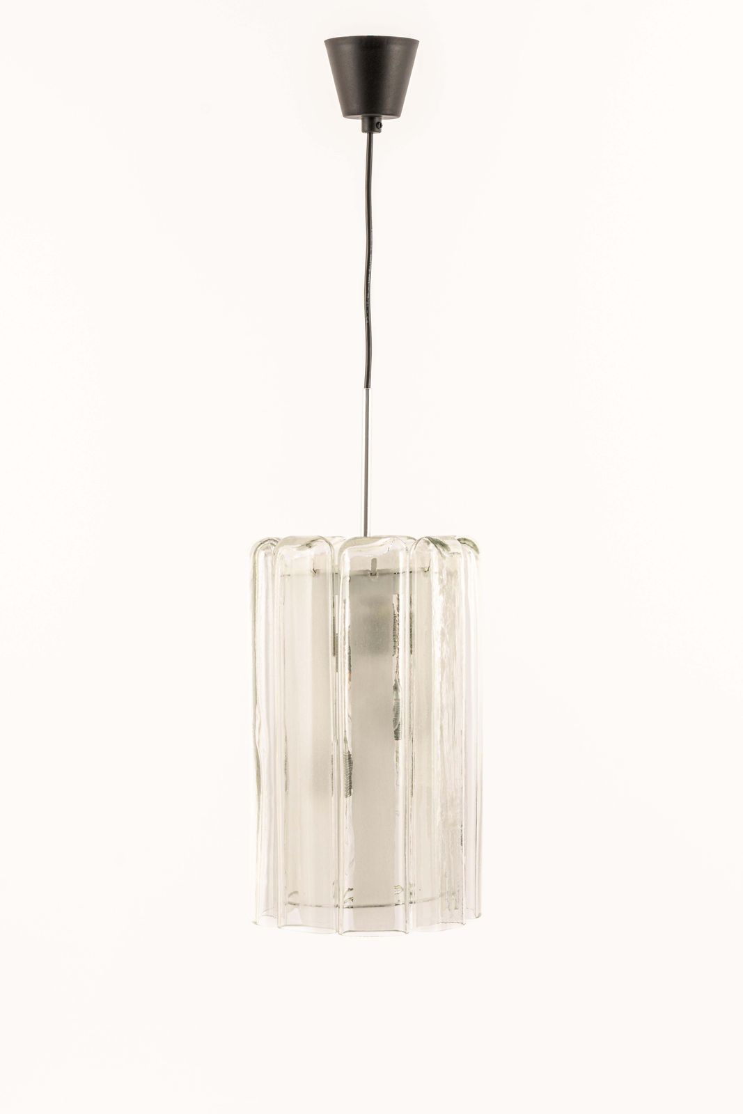 1 Of 6 Cylindrical Pendant Fixture With Crystal Glass By Doria, Germany, 1970s photo 688.0