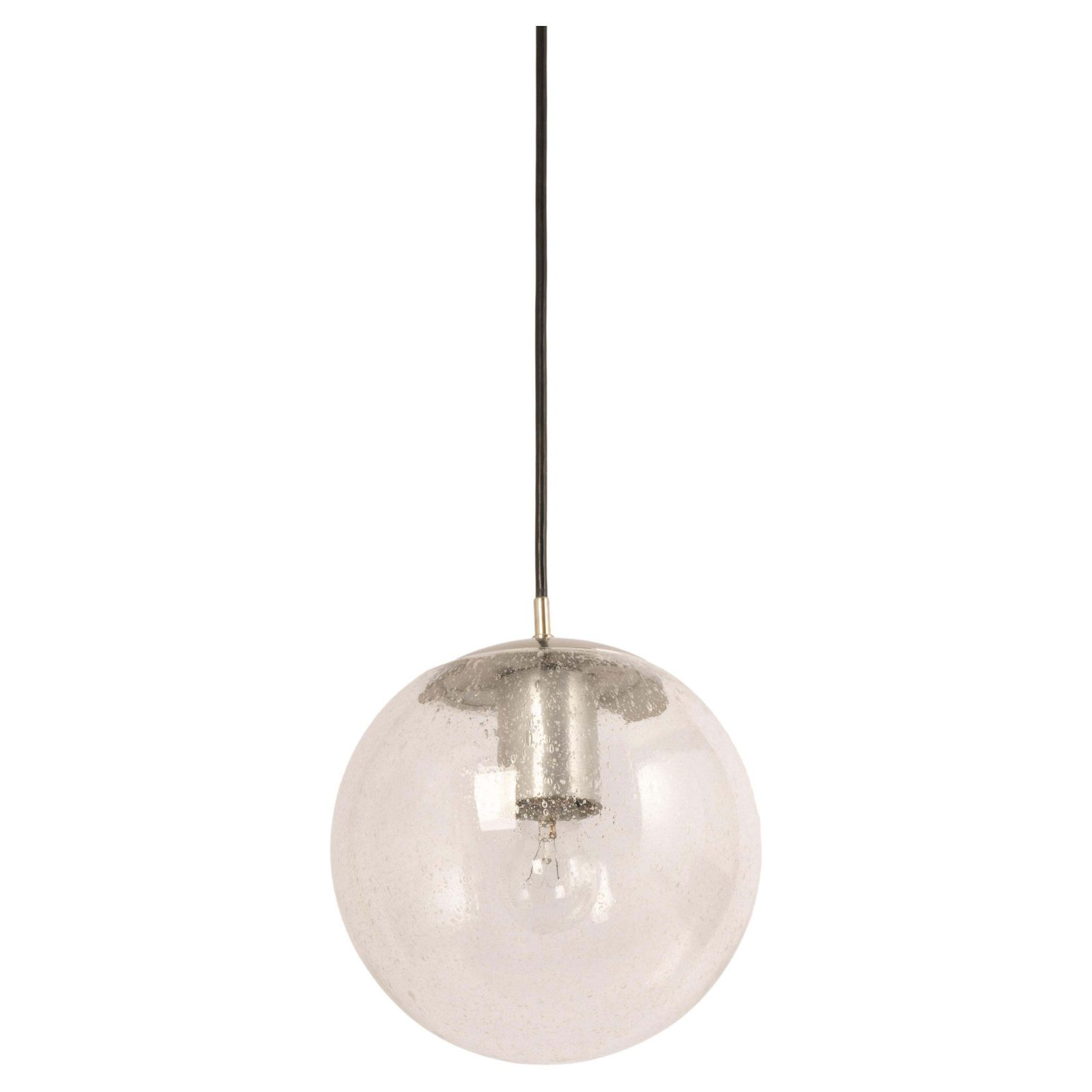 Petite Limburg Chrome With Clear Glass Ball Pendant, Germany, 1970s