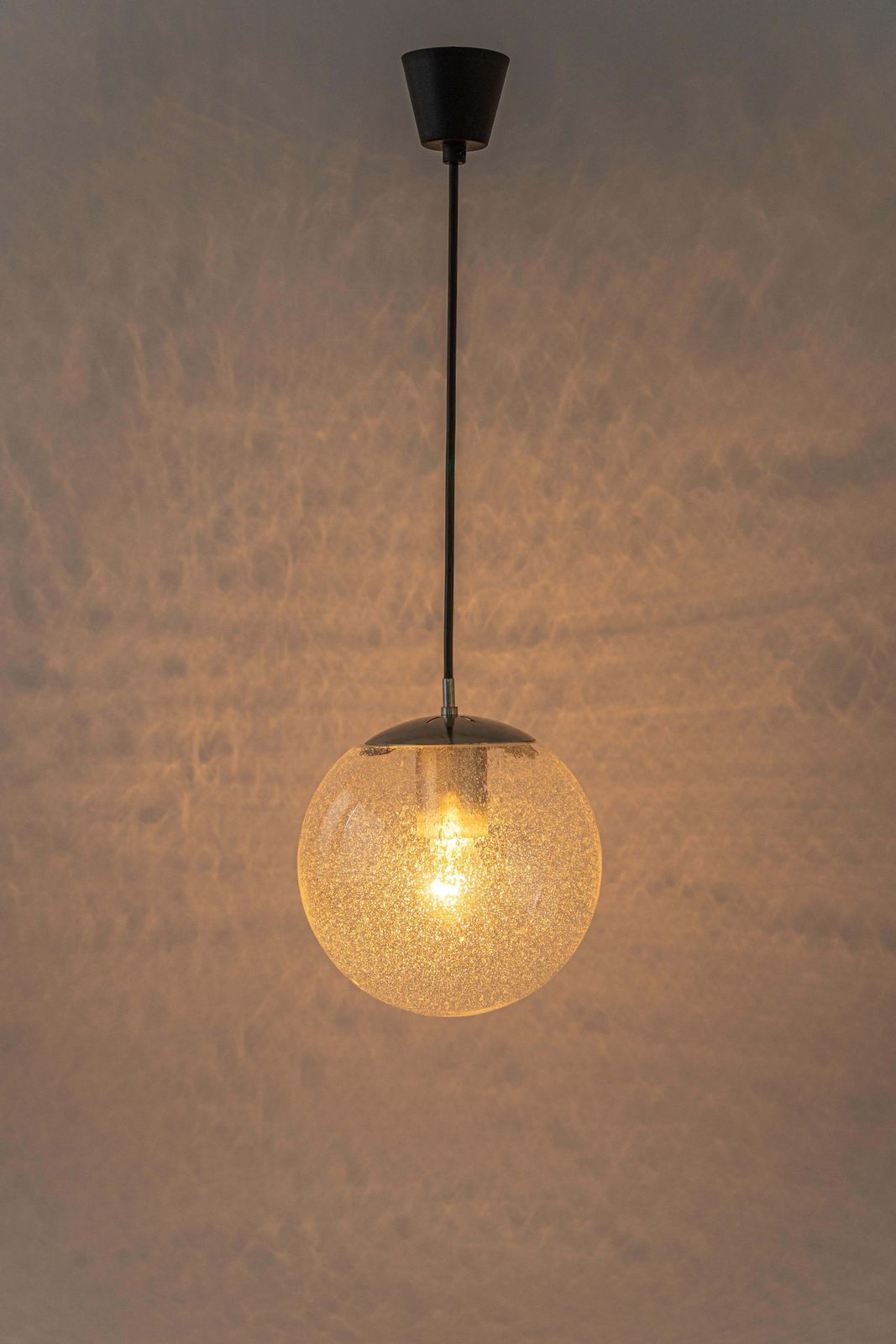 Petite Limburg Chrome With Clear Glass Ball Pendant, Germany, 1970s photo furniture