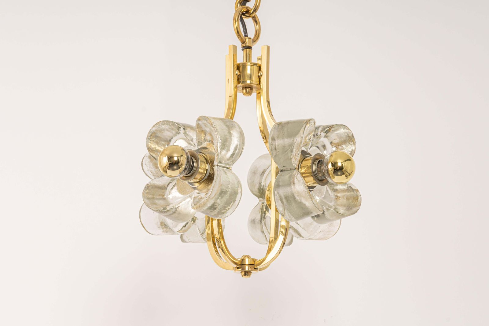 Petite Brass And Crystal Glass Pendant By Sische, Germany, 1970s photo Lighting
