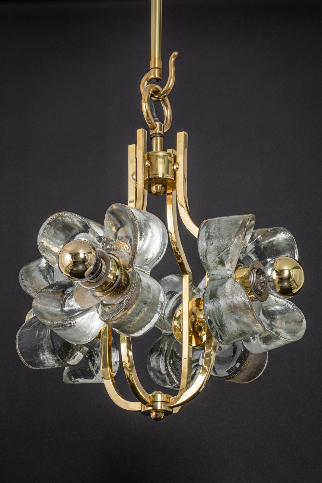 photo for sale Petite Brass And Crystal Glass Pendant By Sische, Germany, 1970s