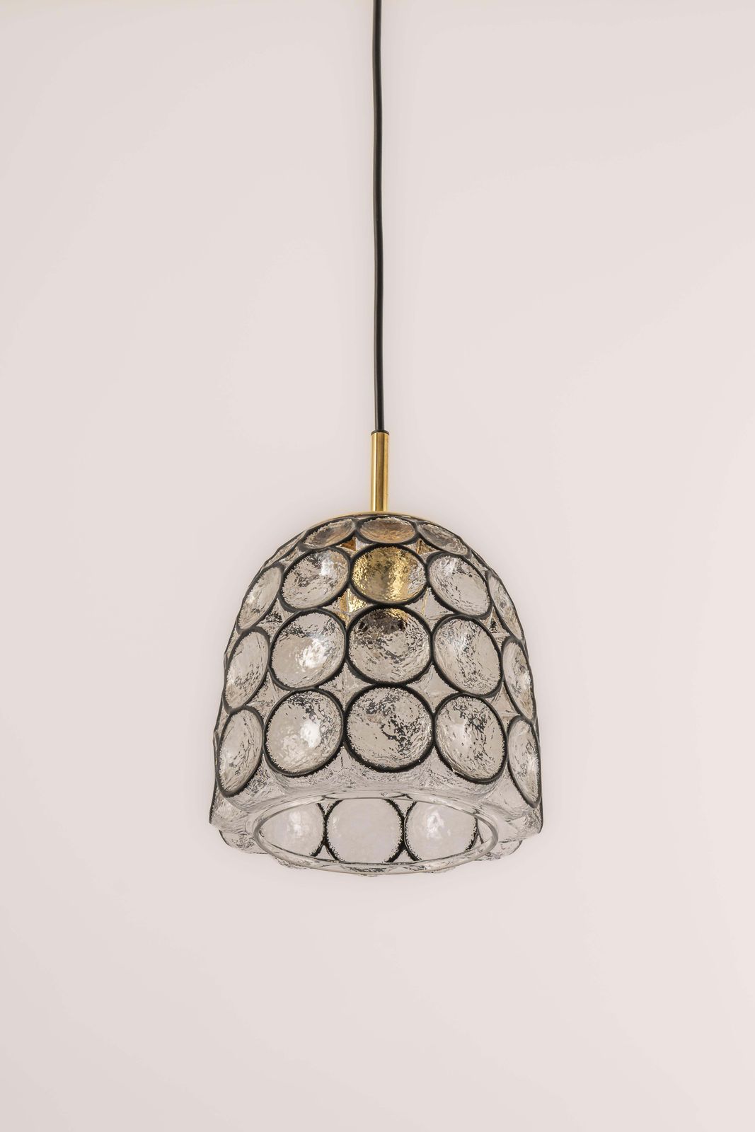1 Of 4 Petite Iron And Clear Glass Pendant Lights By Limburg, Germany, 1960s photo buy