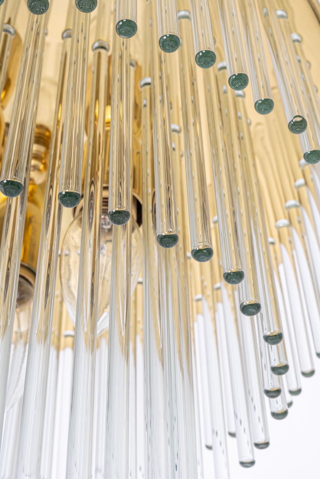 1 Of 2 Petite Crystal Glass Rod Pendant Light, Germany, 1970s photo buy