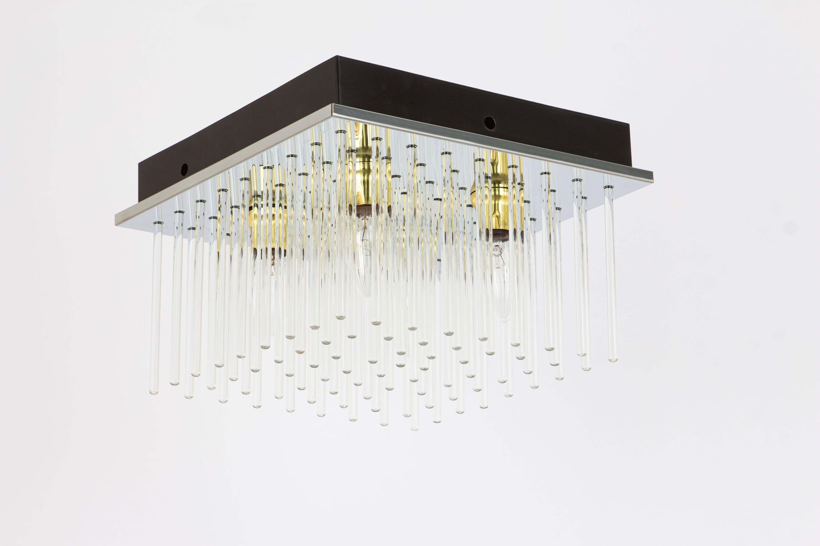 Stunning Petite Sciolari Glass Rods Flush Mount, Italy, 1960s photo furniture