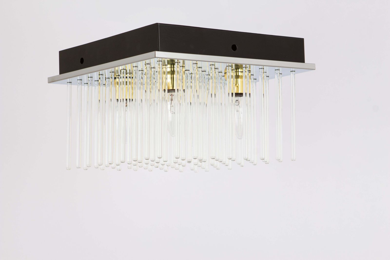 Stunning Petite Sciolari Glass Rods Flush Mount, Italy, 1960s photo for sale