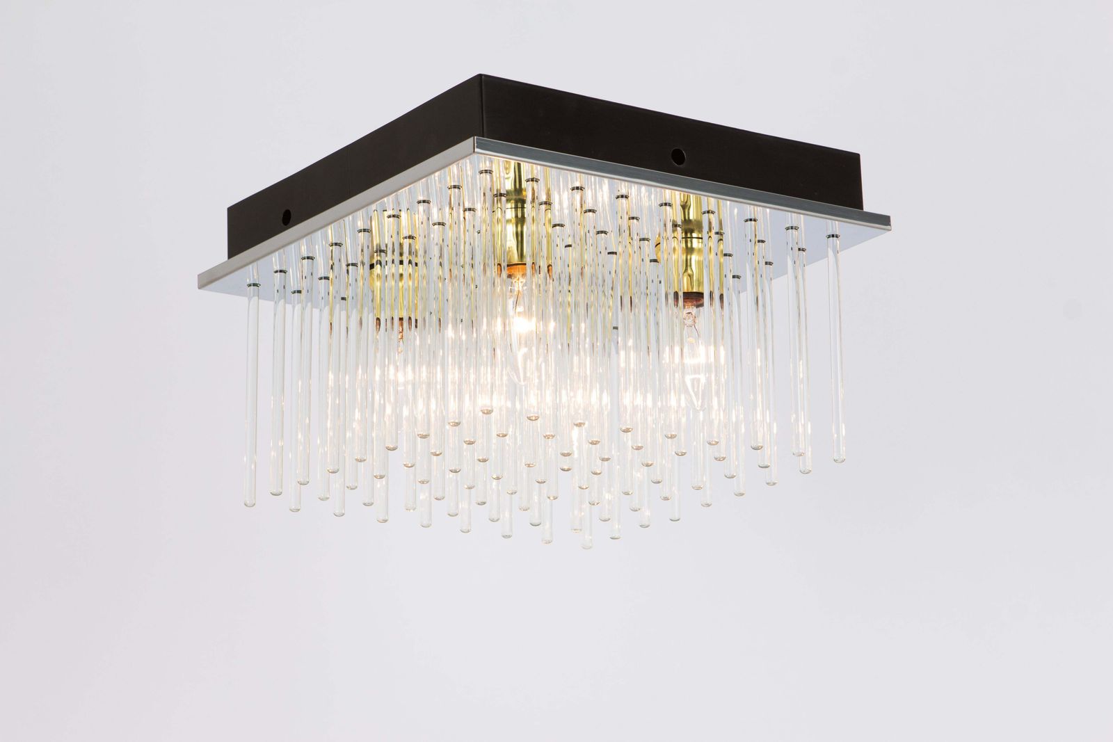 Stunning Petite Sciolari Glass Rods Flush Mount, Italy, 1960s photo vinterior