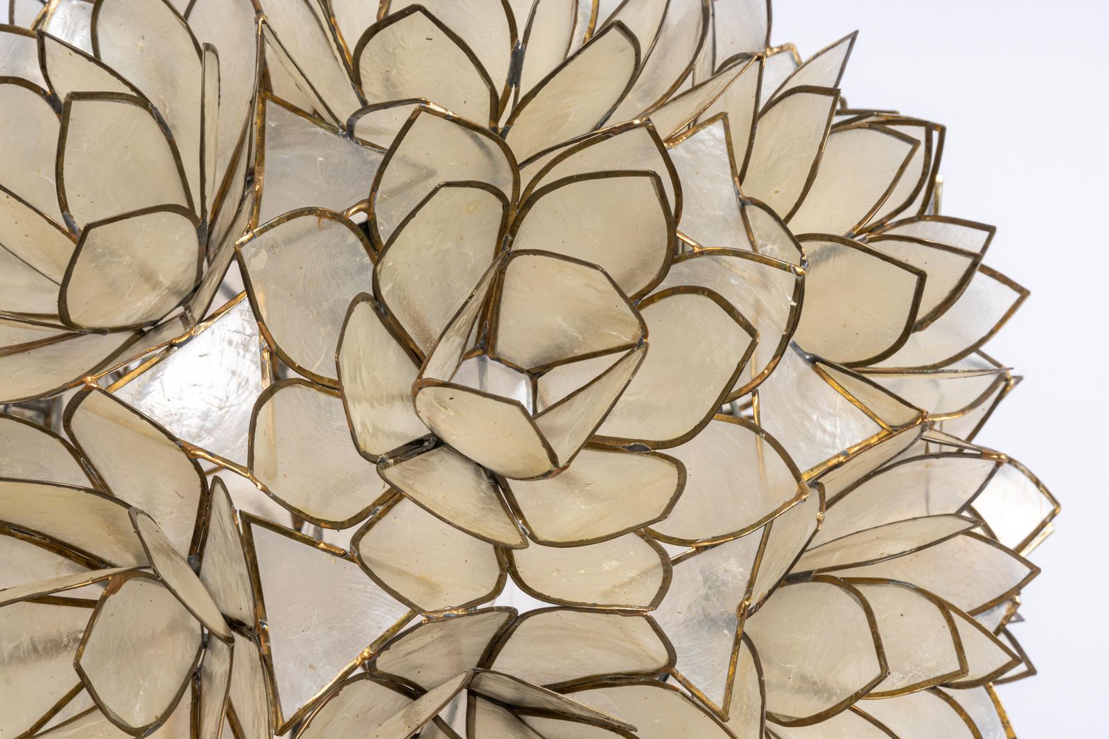 1 Of 5 Capiz Shell Lotus Ball Chandelier Pendant Light Germany, 1960s photo Lighting