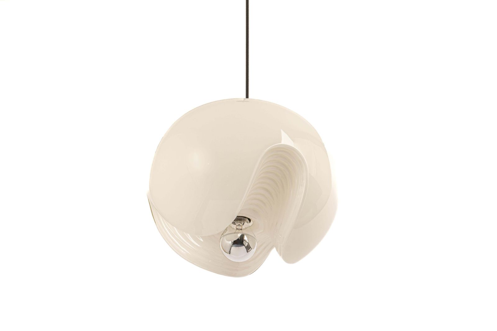 1 Of 3 Large Opal Glass Pendant Light By Peill & Putzler, Germany, 1970s photo vintage