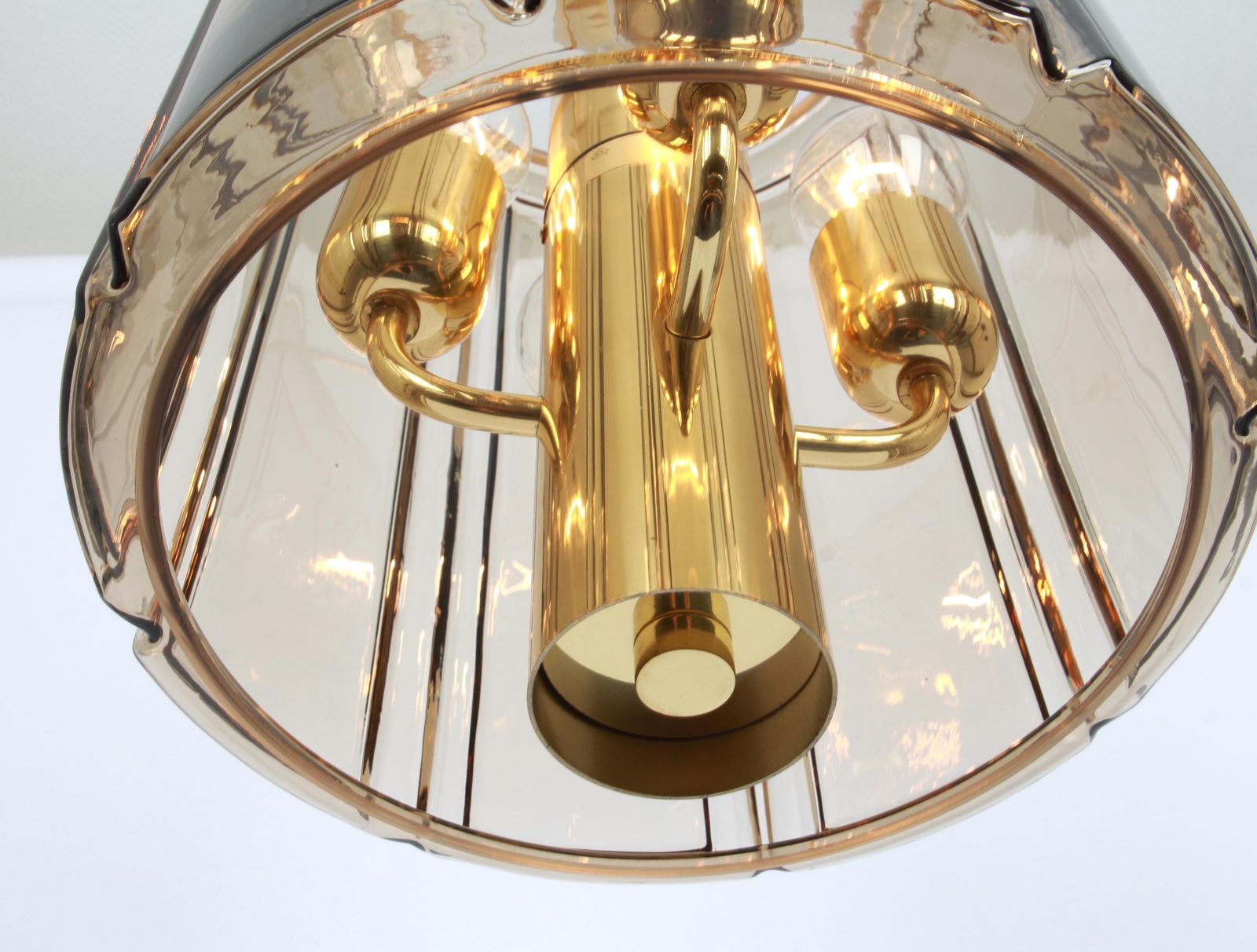 1 Of 3 Large Lantern Form Pendant Glass Shade By Limburg, Germany, 1960s photo buy