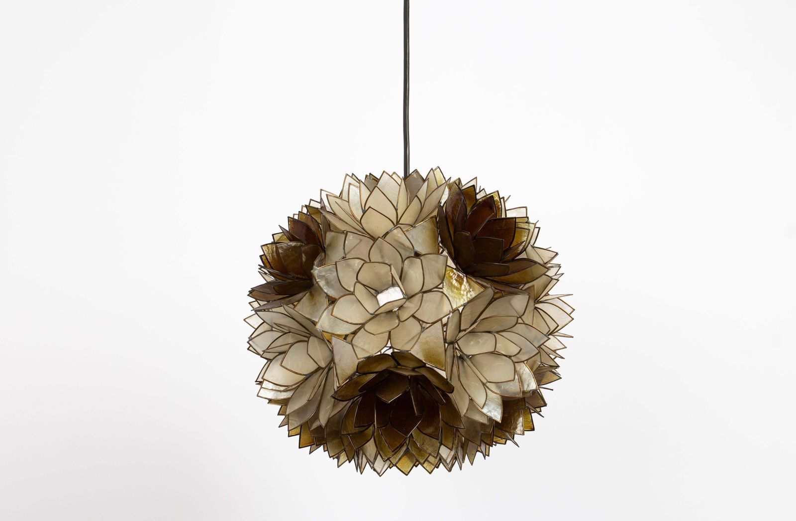 1 Of 6 Capiz Shell Lotus Ball Chandelier Pendant Light Germany, 1960s photo buy
