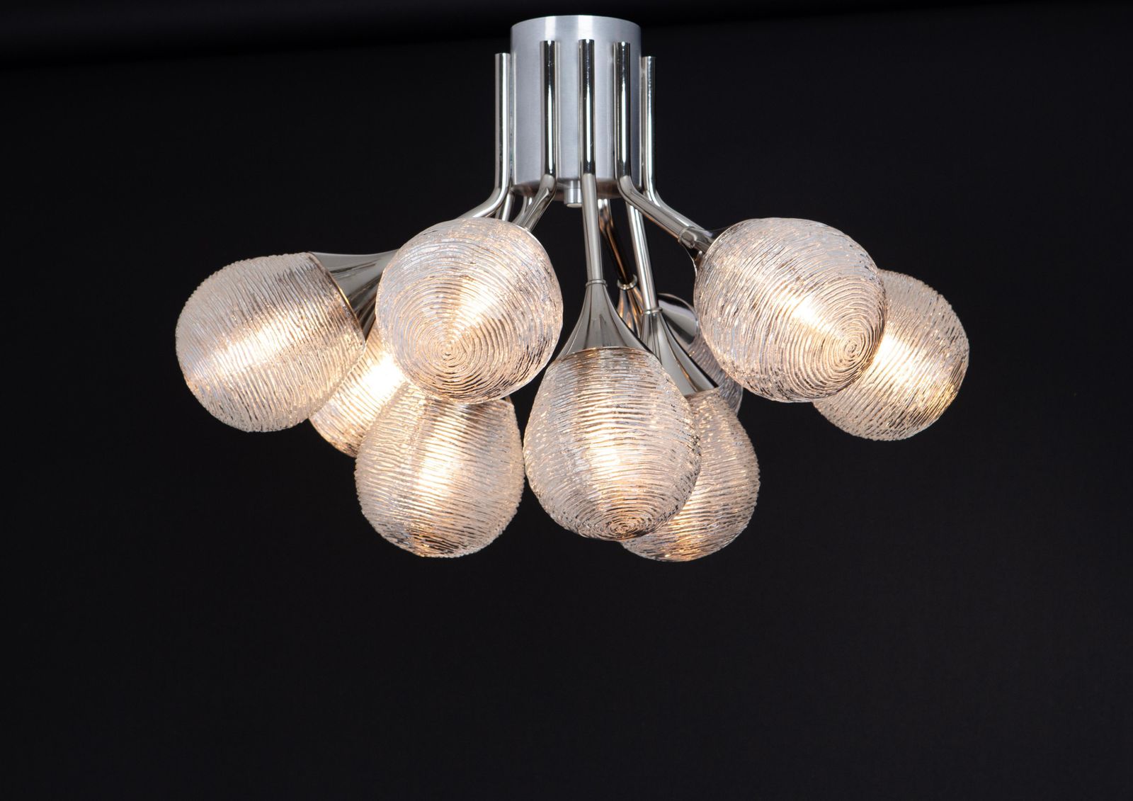 Stunning Kaiser Sputnik Glass Globes Chandelier, Germany, 1970s photo 1032.0