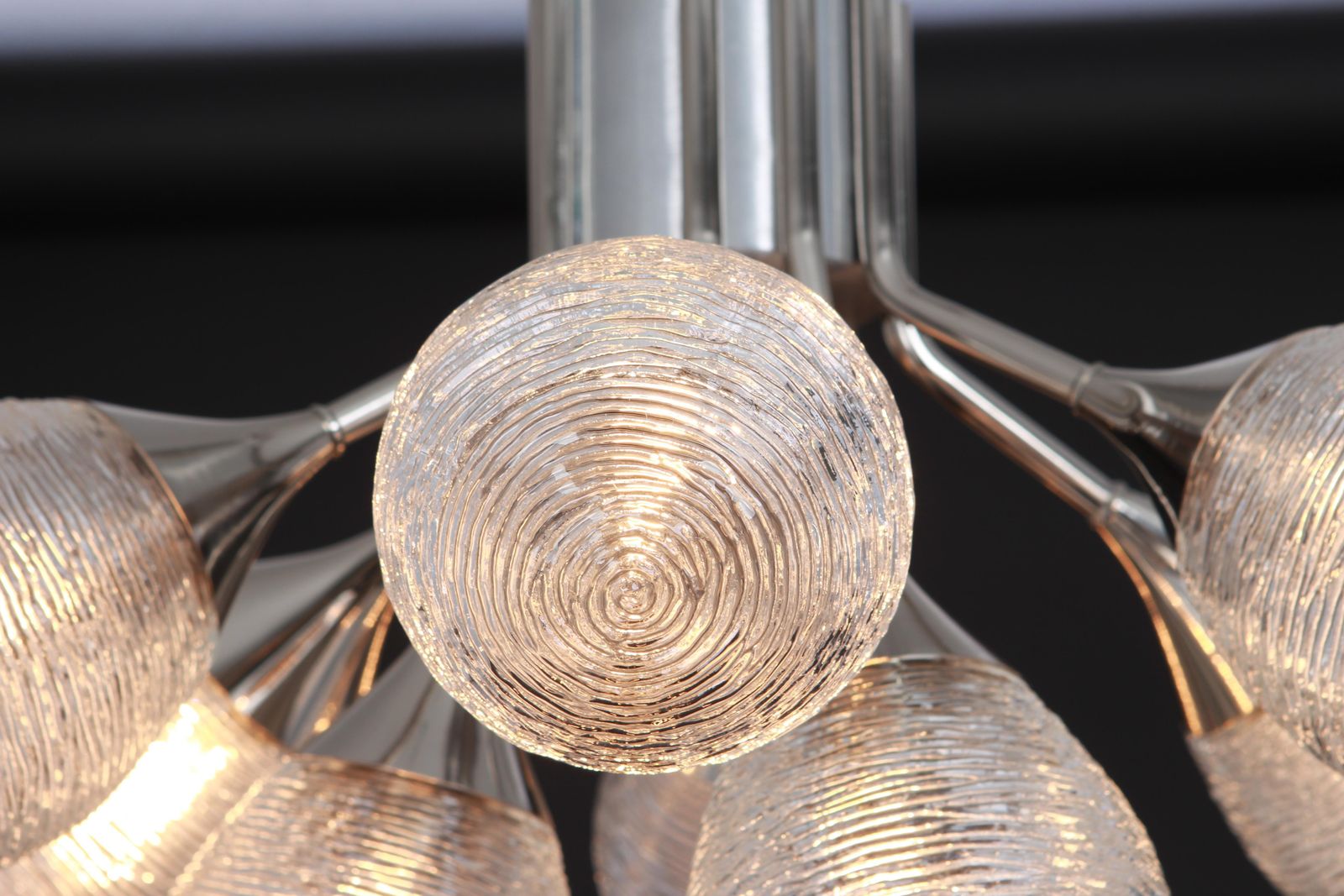 Stunning Kaiser Sputnik Glass Globes Chandelier, Germany, 1970s photo vinterior