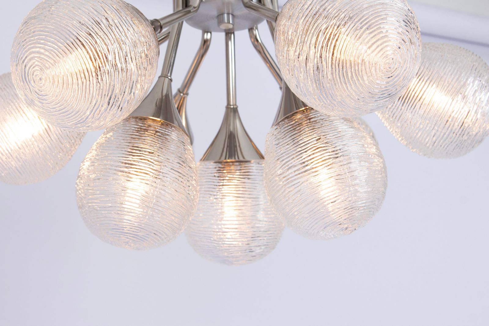 photo furniture Stunning Kaiser Sputnik Glass Globes Chandelier, Germany, 1970s