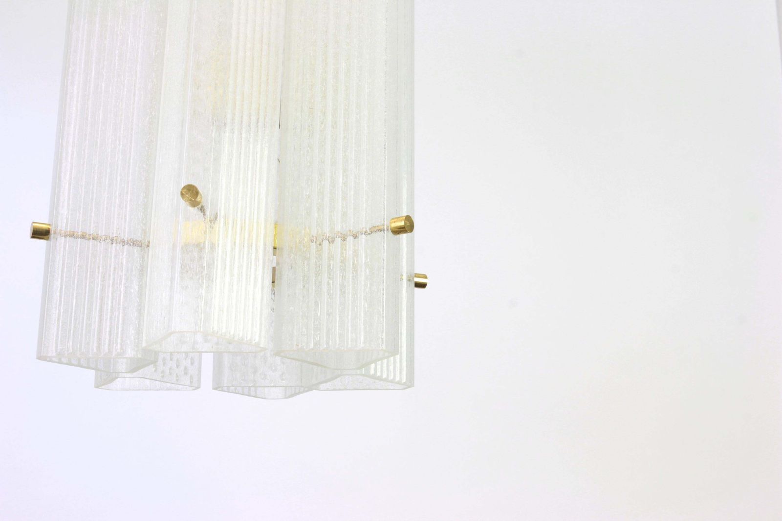 1 Of 3 Large Murano Ice Glass Pendant By Limburg, Germany, 1970s photo for sale