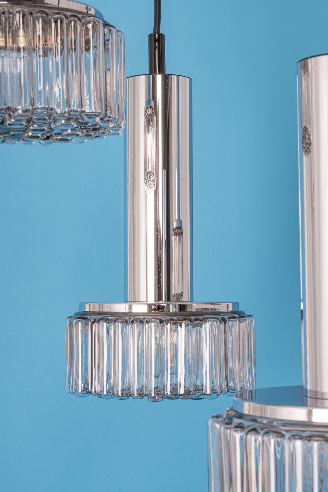 photo for sale Large Designer Cascading Chandelier Glass For Staff Leuchten, Germany, 1970s