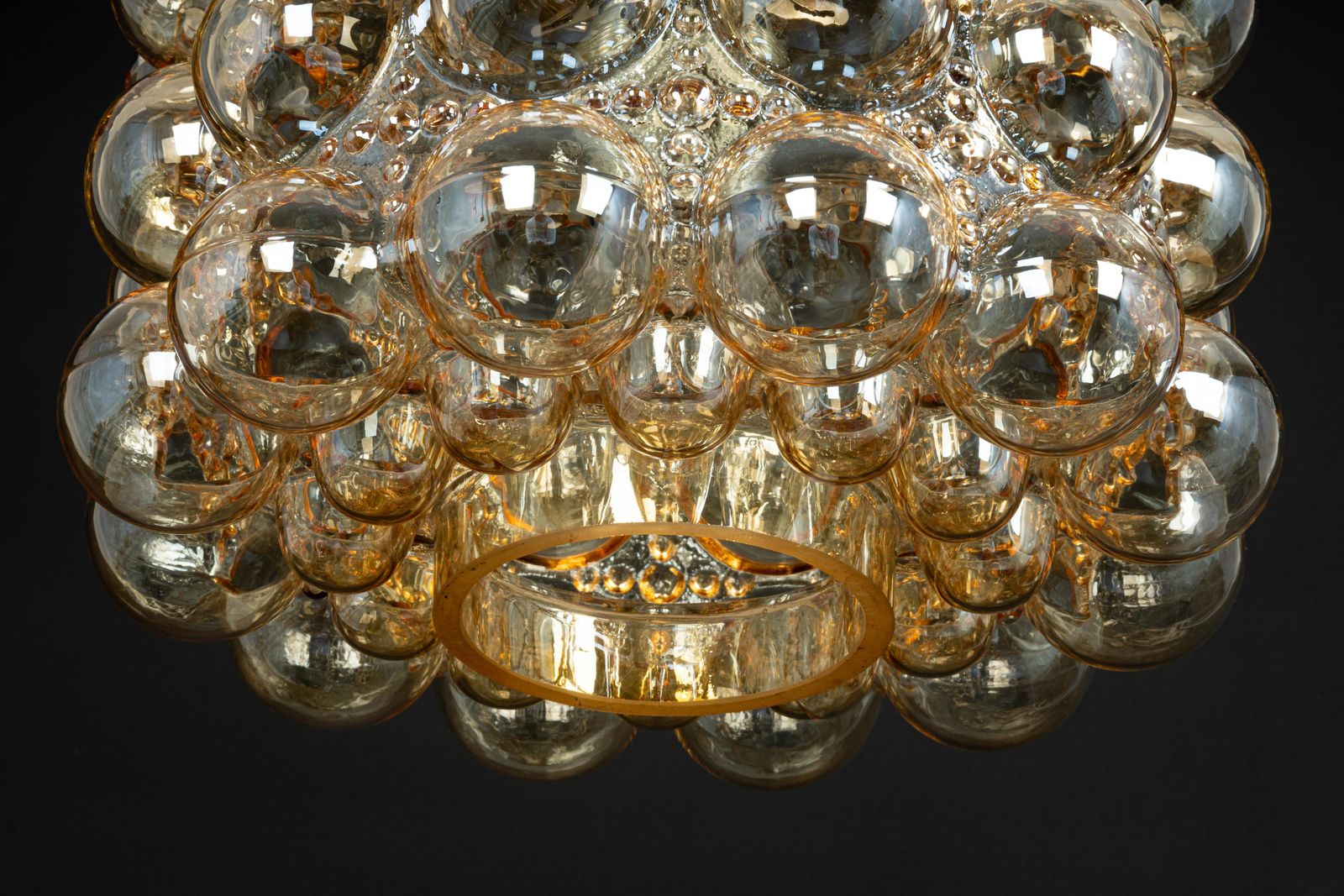 photo buy Large Amber Bubble Glass Pendant By Helena Tynell For Limburg, Germany, 1970s